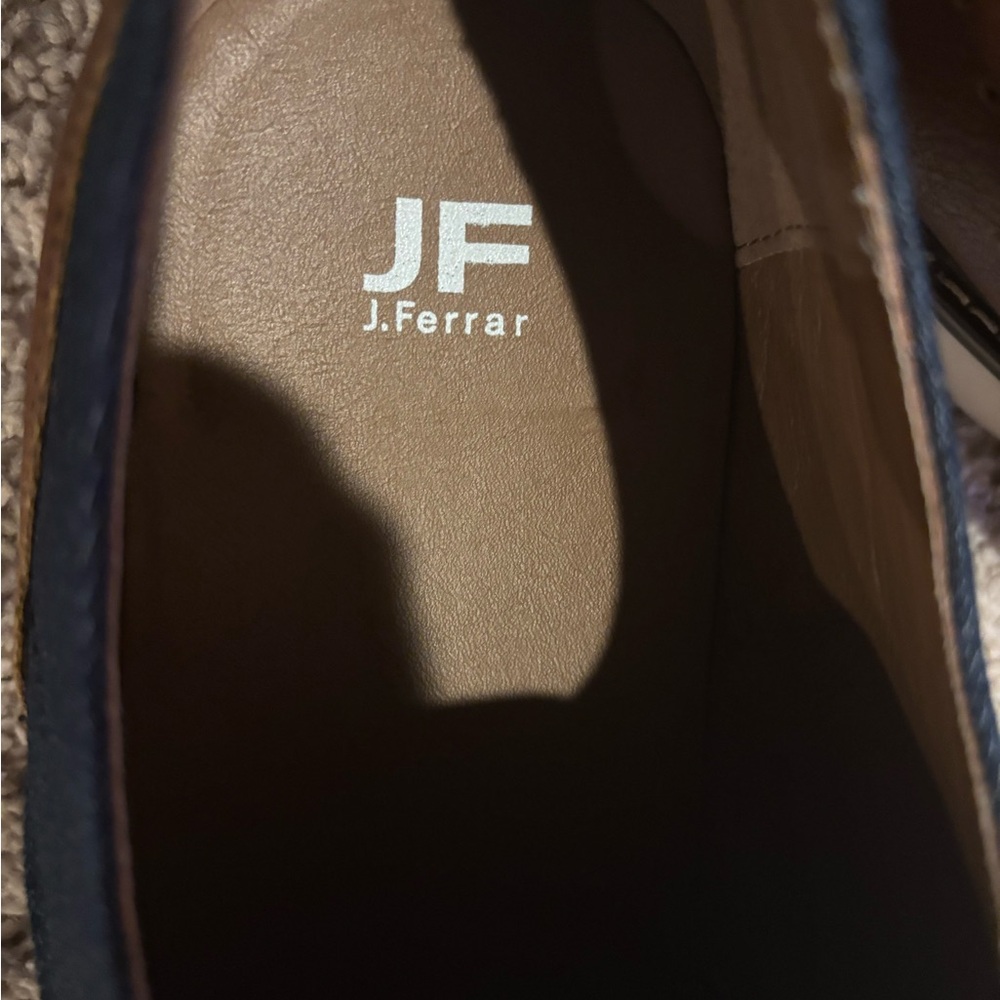 JF J.Ferrar Blue and Brown Oxfords with Minimalist Design - Picture 5 of 5